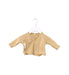 A Beige Long Sleeve Tops from Quincy Mae in size 0-3M for girl. (Front View)