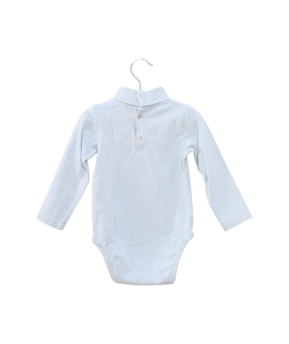 A Blue Long Sleeve Bodysuits from Velveteen in size 12-18M for neutral. (Back View)