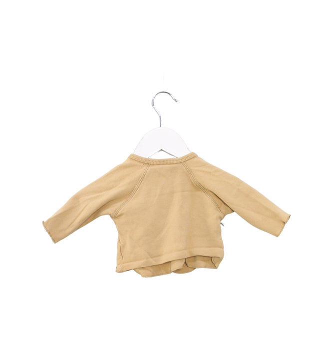 A Beige Long Sleeve Tops from Quincy Mae in size 0-3M for girl. (Back View)