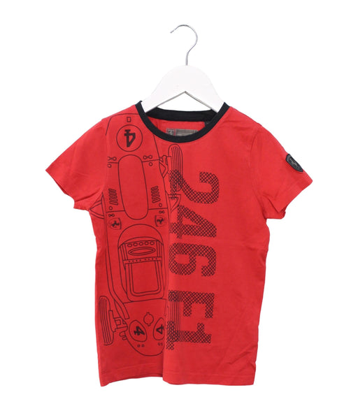 A Red Short Sleeve T Shirts from Ferrari in size 5T for boy. (Front View)