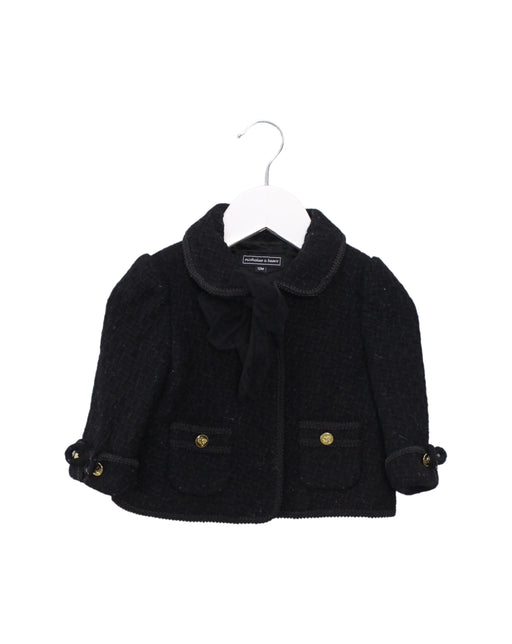 A Black Lightweight Jackets from Nicholas & Bears in size 6-12M for girl. (Front View)