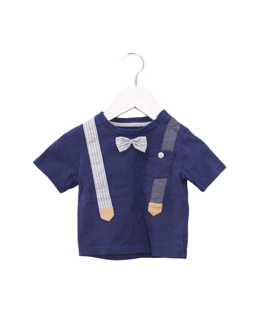 A Navy Short Sleeve Tops from Chickeeduck in size 6-12M for boy. (Front View)