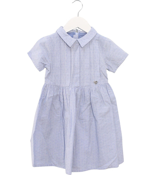 A Blue Short Sleeve Dresses from Chickeeduck in size 2T for girl. (Front View)