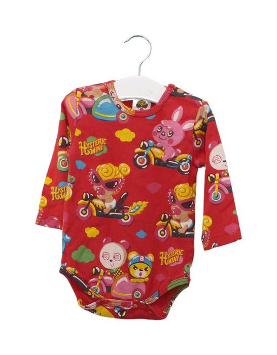 A Red Long Sleeve Bodysuits from Hysteric Mini in size 3-6M for girl. (Front View)