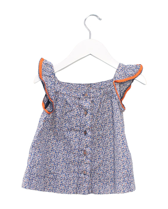 A Blue Sleeveless Tops from Excuse My French in size 4T for girl. (Back View)