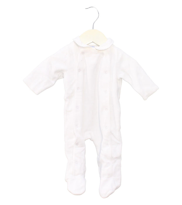 A White Onesies from Bout'Chou in size 0-3M for girl. (Front View)