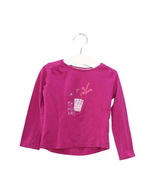 A Purple Long Sleeve Tops from Vertbaudet in size 4T for girl. (Front View)