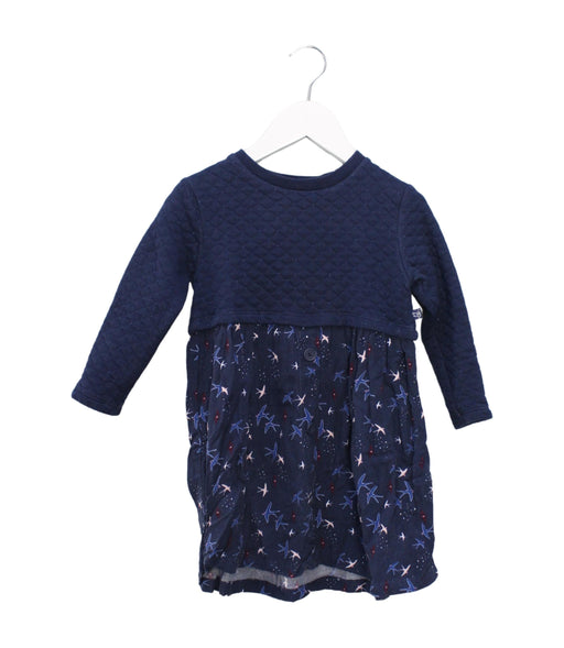 A Navy Long Sleeve Dresses from La Compagnie des Petits in size 3T for girl. (Front View)