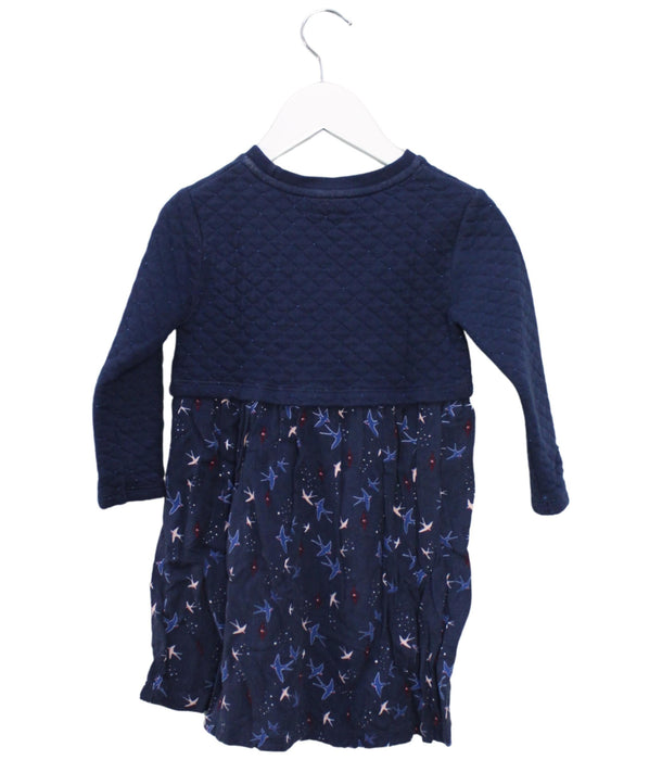 A Navy Long Sleeve Dresses from La Compagnie des Petits in size 3T for girl. (Back View)