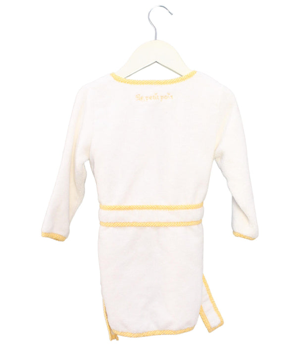 A White Bathrobes from Le Petit Pois in size O/S for neutral. (Back View)