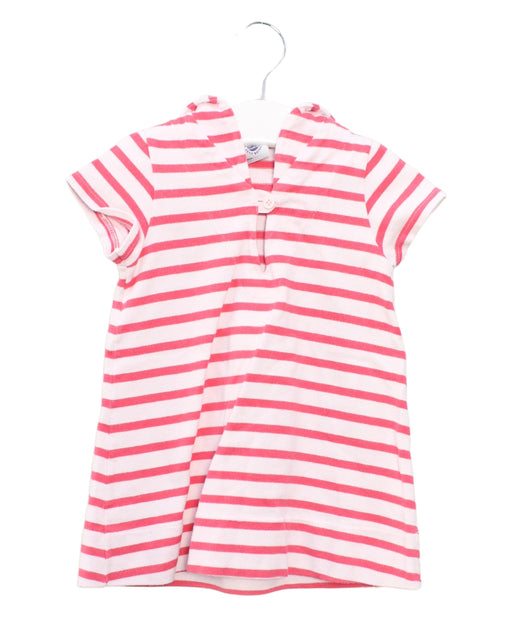A Pink Short Sleeve Dresses from Petit Bateau in size 6-12M for girl. (Front View)