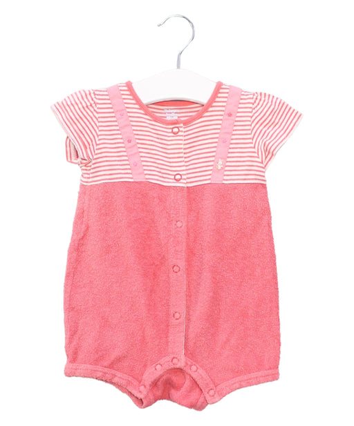 A Pink Short Sleeve Bodysuits from Familiar in size 6-12M for girl. (Front View)