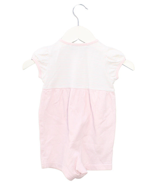 A Pink Short Sleeve Rompers from Familiar in size 3-6M for girl. (Back View)