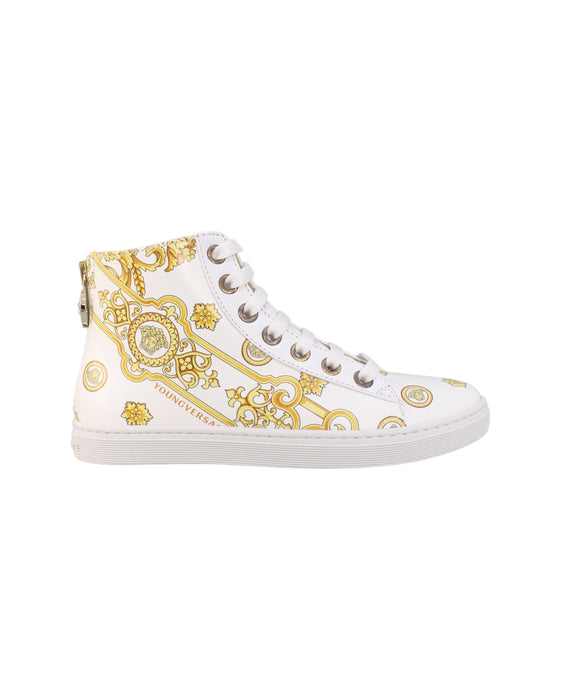 A Gold Sneakers from Young Versace in size 6T for neutral. (Back View)