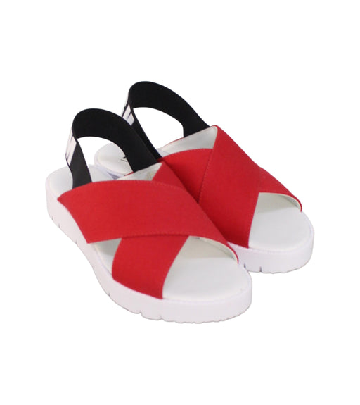 A Red Sandals from MSGM in size 7Y for girl. (Front View)