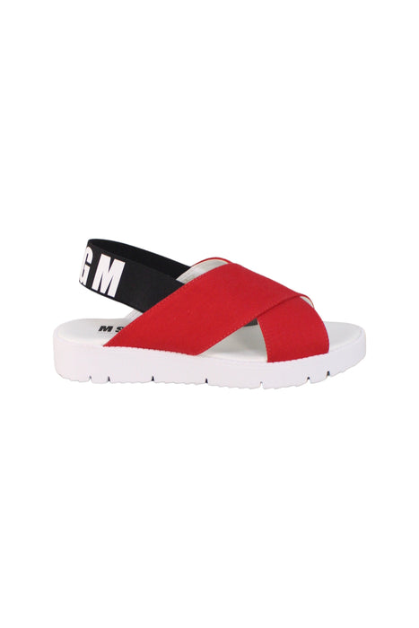 A Red Sandals from MSGM in size 7Y for girl. (Back View)