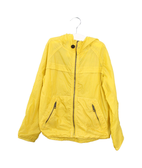 A Yellow Rain Jackets from Burberry in size 6T for boy. (Front View)
