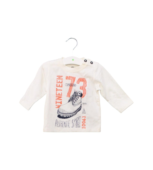 A Ivory Long Sleeve Tops from Timberland in size 3-6M for boy. (Front View)