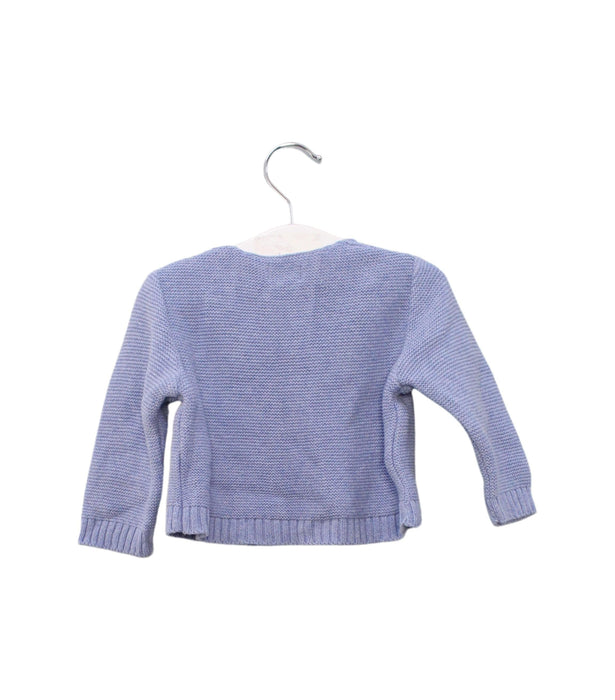 A Blue Cardigans from La Coqueta in size 3-6M for girl. (Back View)