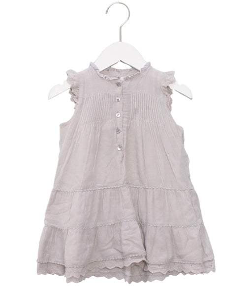 A Grey Sleeveless Dresses from Château de Sable in size 2T for girl. (Front View)