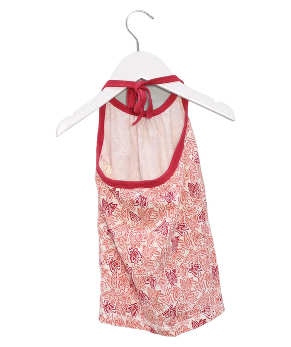 A Pink Sleeveless Dresses from Tea in size 3T for girl. (Back View)