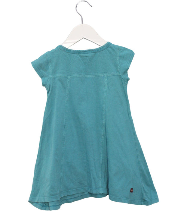 A Teal Short Sleeve Dresses from Tea in size 2T for girl. (Back View)