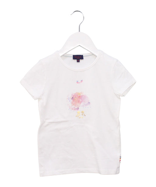 A White Short Sleeve T Shirts from Paul Smith in size 5T for girl. (Front View)