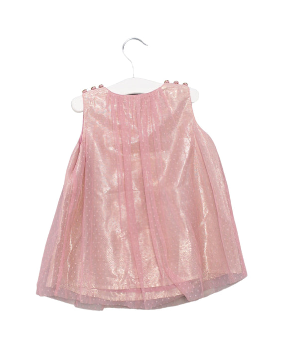 A Pink Sleeveless Dresses from Velveteen in size 6-12M for girl. (Back View)