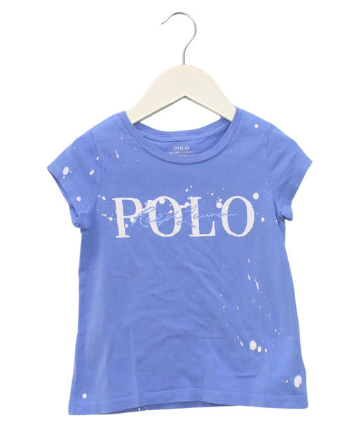 A Blue Short Sleeve T Shirts from Polo Ralph Lauren in size 3T for girl. (Front View)