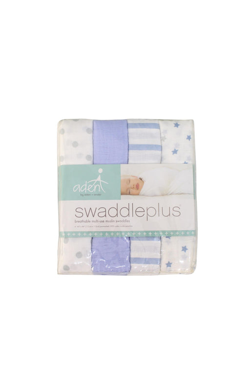 A Blue Swaddles from Aden & Anais in size O/S for boy. (Front View)