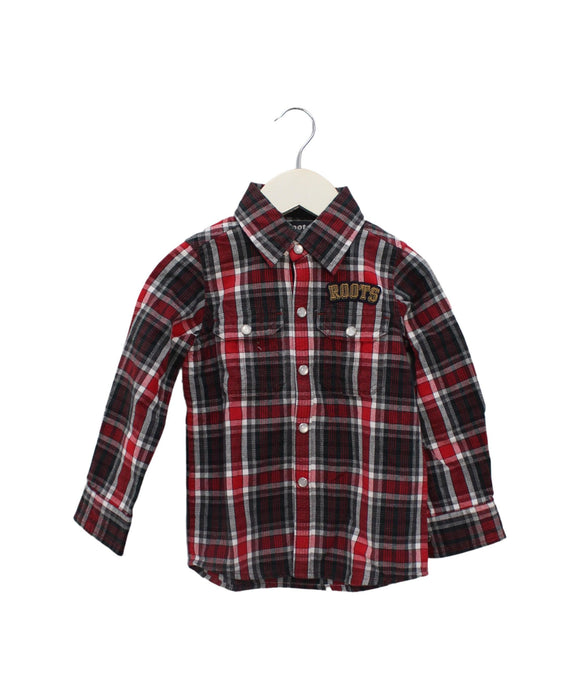 A Red Shirts from Roots in size 3T for boy. (Front View)