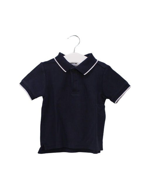 A Navy Short Sleeve Polos from Janie & Jack in size 12-18M for boy. (Front View)