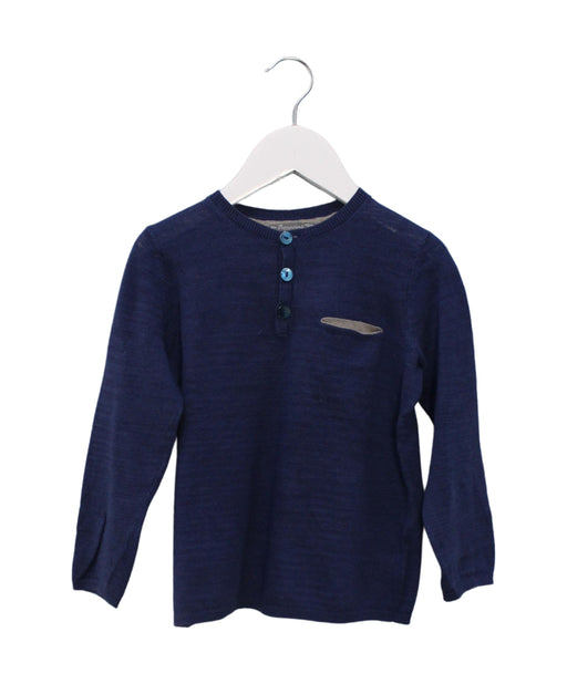 A Navy Long Sleeve Tops from Bonpoint in size 4T for boy. (Front View)