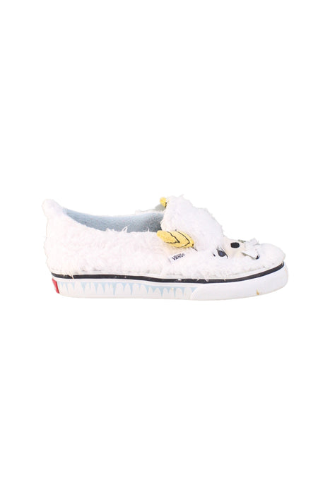 A White Slip Ons from Vans in size 3T for girl. (Back View)