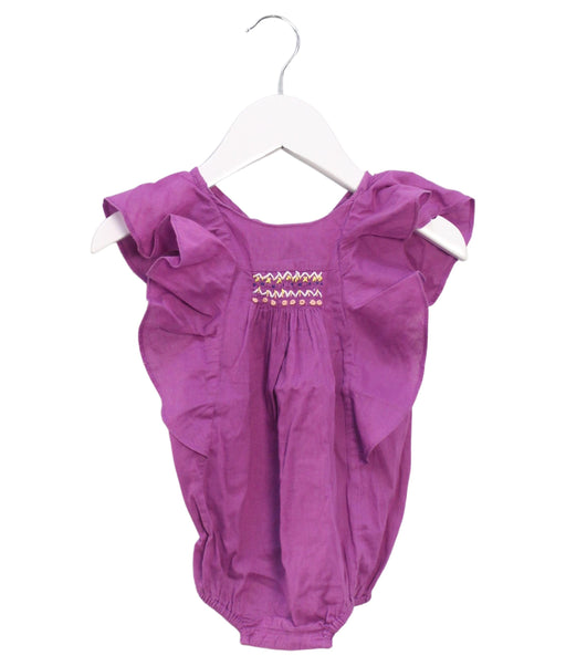 A Purple Sleeveless Bodysuits from Velveteen in size 0-3M for girl. (Front View)