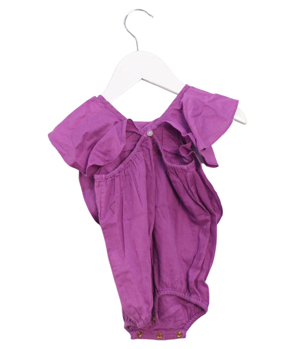A Purple Sleeveless Bodysuits from Velveteen in size 0-3M for girl. (Back View)
