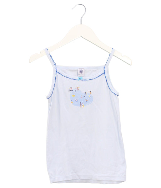 A Blue Sleeveless Tops from Petit Bateau in size 8Y for girl. (Front View)