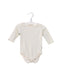 A Ivory Long Sleeve Bodysuits from Oeuf in size 3-6M for neutral. (Front View)