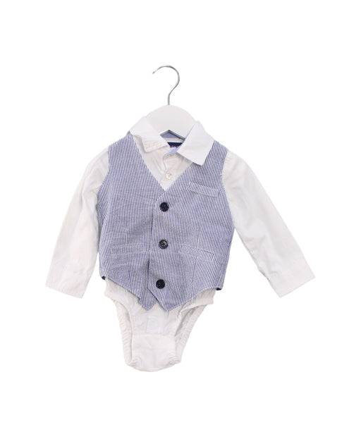 A Blue Long Sleeve Bodysuits from Andy & Evan in size 6-12M for boy. (Front View)