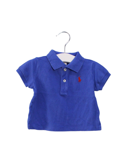 A Blue Short Sleeve Polos from Ralph Lauren in size 3-6M for boy. (Front View)