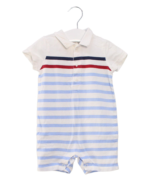 A Blue Short Sleeve Rompers from Janie & Jack in size 6-12M for boy. (Front View)