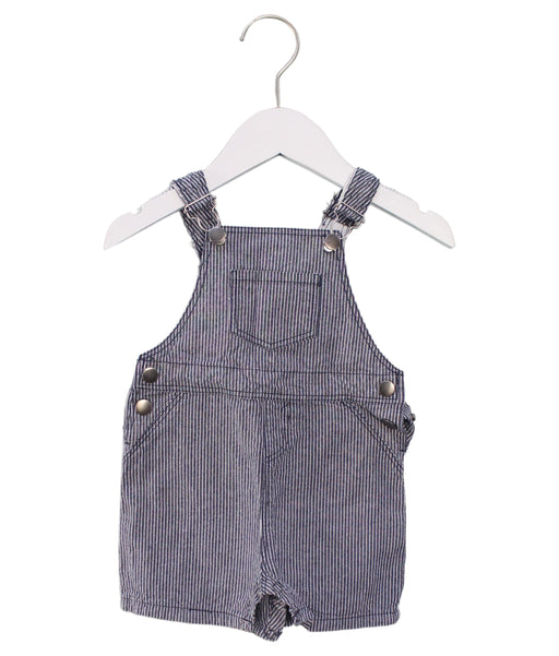 A Navy Overall Shorts from Seed in size 3-6M for boy. (Front View)