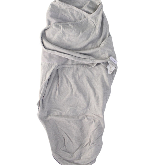 A Grey Sleepsacs from Hugsie in size 0-3M for neutral. (Front View)