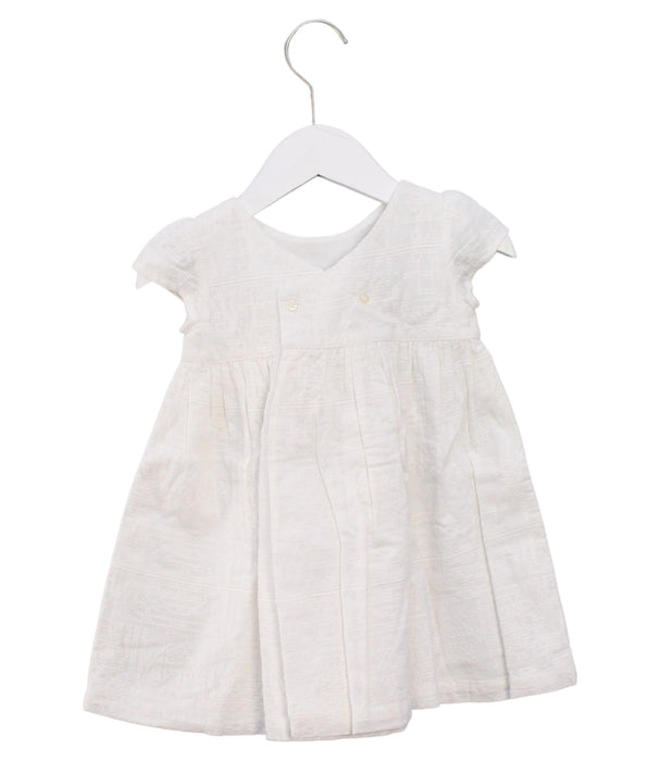 A White Sleeveless Dresses from Bout'Chou in size 6-12M for girl. (Back View)