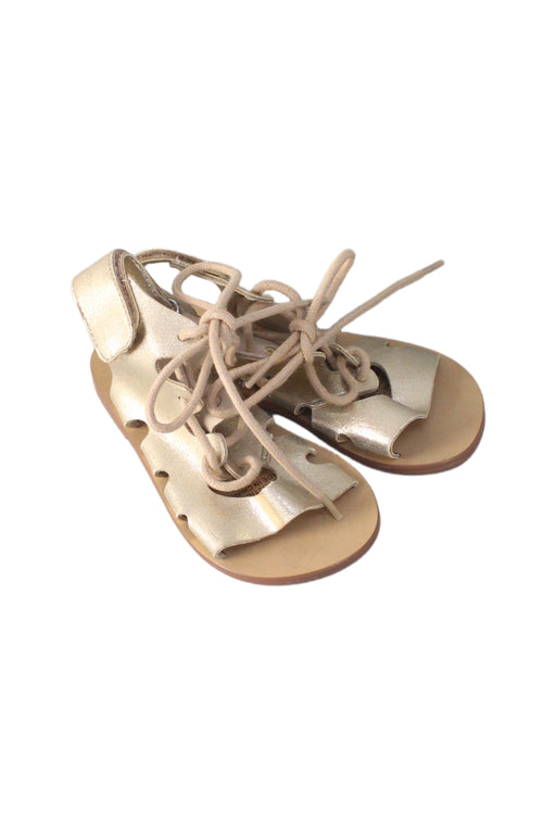 A Gold Sandals from Seed in size 4T for girl. (Front View)