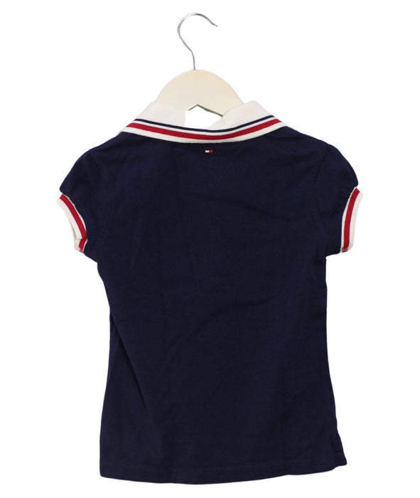 A Navy Short Sleeve Polos from Tommy Hilfiger in size 4T for girl. (Back View)