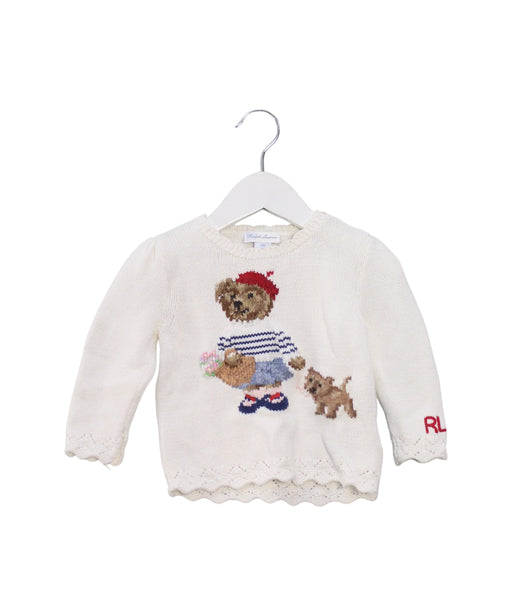 A Ivory Knit Sweaters from Ralph Lauren in size 6-12M for girl. (Front View)