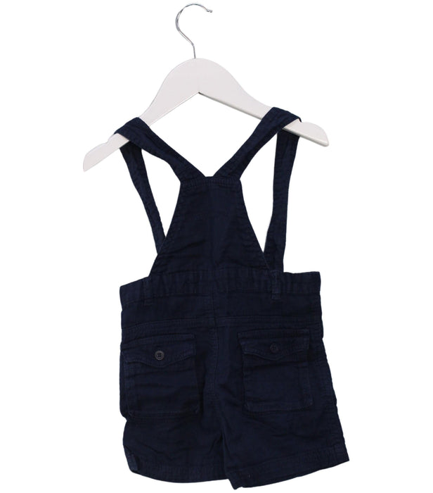 A Navy Overall Shorts from Petit Bateau in size 6-12M for boy. (Back View)