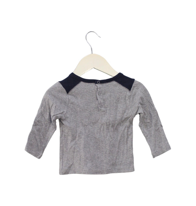 A Grey Long Sleeve Tops from Petit Bateau in size 6-12M for boy. (Back View)