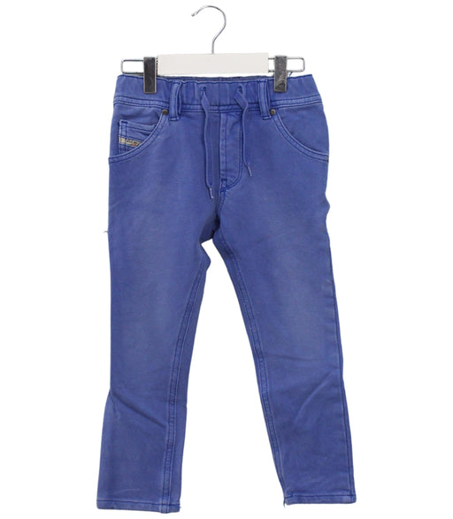 A Blue Jeggings from Diesel in size 4T for boy. (Front View)